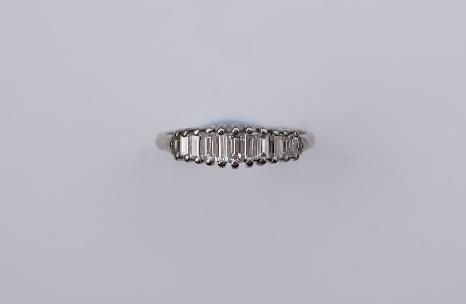 A baguette diamond ring